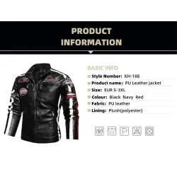 Kurze Lederjacke - dekorative Aufnäher