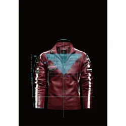 Kurze Lederjacke - dekorative Aufnäher