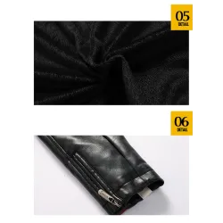 Kurze Lederjacke - dekorative Aufnäher