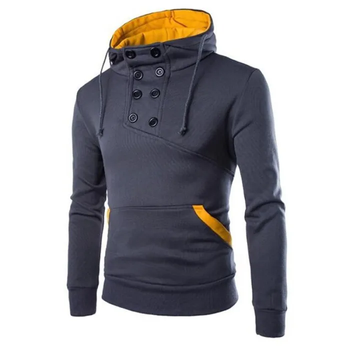 Warmer Kapuzenpullover – mit Kragenknöpfen