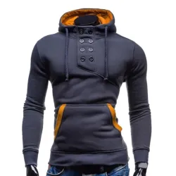 Warmer Kapuzenpullover – mit Kragenknöpfen
