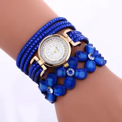 Mehrschichtiges Kristallarmband – mit Uhr