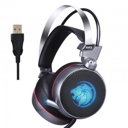 ZOP N43 – Gaming-Kopfhörer – Headset mit Mikrofon/LED-Leuchten