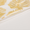 Dekorativer Kissenbezug – goldene Blätter / geometrisches Muster – 45 cm * 45 cm