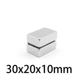 N35 – Neodym-Magnet – starker rechteckiger Block – 30 mm * 20 mm * 10 mm