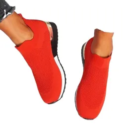 Mesh sports sneakers - slip on shoes - with high platformShoes