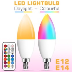 LED-Leuchtmittel - E12 - E14 - RGB - mit Fernbedienung - dimmbar