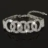 Luxurious silver bracelet with crystalsBracelets