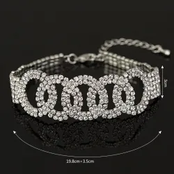Luxurious silver bracelet with crystalsBracelets