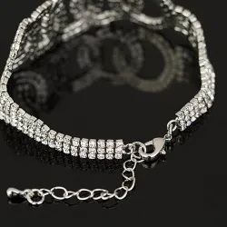 Luxurious silver bracelet with crystalsBracelets