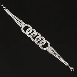 Luxurious silver bracelet with crystalsBracelets