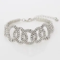 Luxurious silver bracelet with crystalsBracelets