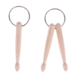 Mini wooden drum sticks - keychainKeyrings