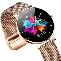 Elegante Smartwatch – ultradünn – 1,36 Zoll – AMOLED – HD-Display – wasserdicht – Edelstahl-Mesh-Armband