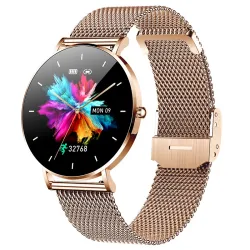 Elegante Smartwatch – ultradünn – 1,36 Zoll – AMOLED – HD-Display – wasserdicht – Edelstahl-Mesh-Armband