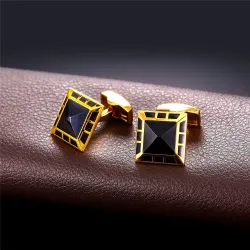 Elegante quadratische schwarze Manschettenknöpfe