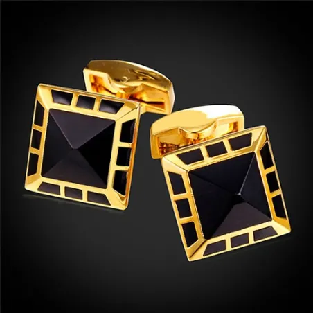 Elegante quadratische schwarze Manschettenknöpfe