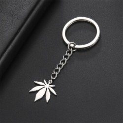 Silver keychain with maple leaf pendantKeyrings