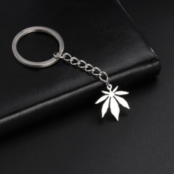 Silver keychain with maple leaf pendantKeyrings