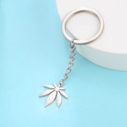 Silver keychain with maple leaf pendantKeyrings