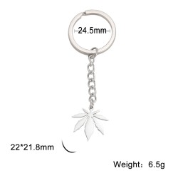 Silver keychain with maple leaf pendantKeyrings