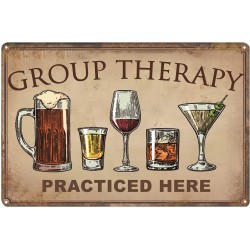 Gruppentherapie – Vintage-Metallschild – Wandaufkleber