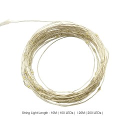 Solar – LED-Lichterkette – Lichterkette – wasserdicht – Weihnachtsdekoration für den Außenbereich – 10 m – 20 m
