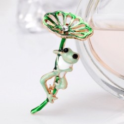 Brosche mit Lotus/Frosch