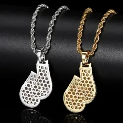 Crystal boxing gloves with necklaceNecklaces
