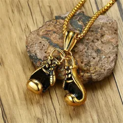 Necklace with double boxing gloves pendantNecklaces