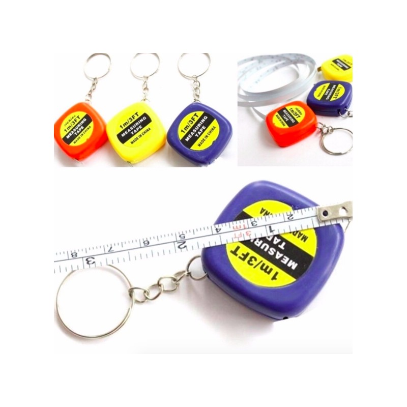 Mini measuring tape - automatic telescopic ruler - with keychain - 1mKeyrings