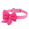Lederhalsband mit gestrickter Schleife - für Hunde / Katzen