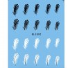 Schwarz/weiße Federn - Nagelsticker - Nailart - 20 Stück