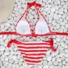 Sexy gestreiftes Bikini-Set