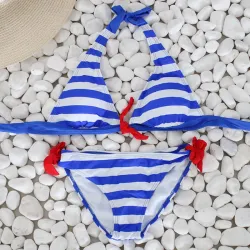 Sexy gestreiftes Bikini-Set