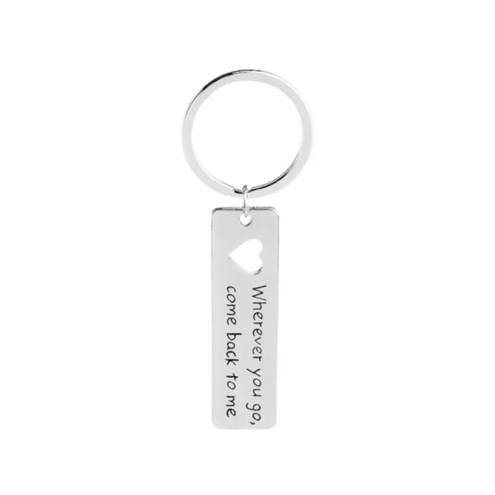 "Wherever You Go Come Back To Me" - keychainKeyrings