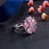 Elegant silver ring - with pink crystal flowerRings