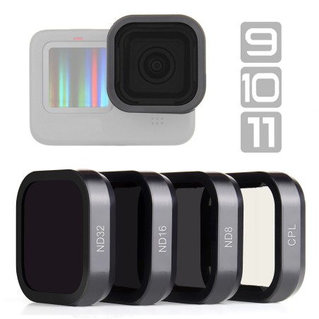 CPL ND8 ND16 ND32 ND – Objektivfilter-Set – für GoPro Hero 11 10 9 Schwarz