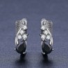 Elegant silver earrings with black crystalEarrings