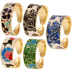 Bunter offener Ring – Blumendesign – Bohemian-Stil