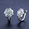 Elegant silver earrings - with crystal flowerEarrings