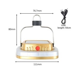 COB LED Campingleuchte - Solarlaterne - mit Aufhängehaken