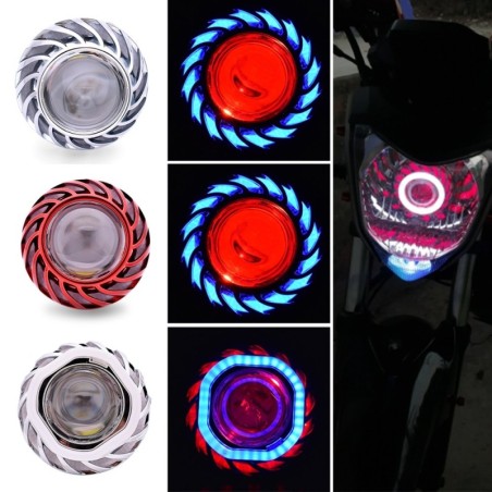 Motorradscheinwerfer - LED-Projektor - Einzellicht - Engels-/Teufelsaugen