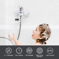 Wassertemperaturanzeige – Thermometer – 360° drehbar – LED-Digitalbildschirm – für Dusche/Badewanne
