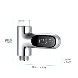 Wassertemperaturanzeige – Thermometer – 360° drehbar – LED-Digitalbildschirm – für Dusche/Badewanne