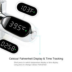 Wassertemperaturanzeige – Thermometer – 360° drehbar – LED-Digitalbildschirm – für Dusche/Badewanne