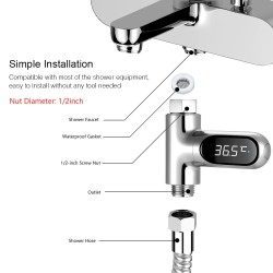 Wassertemperaturanzeige – Thermometer – 360° drehbar – LED-Digitalbildschirm – für Dusche/Badewanne