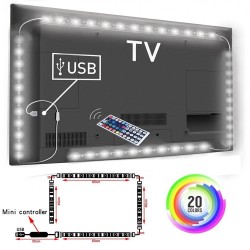 TV-Hintergrundbeleuchtungsstreifen - LED - RGB - USB-Anschluss - mit Fernbedienung