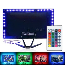 TV background lighting strip - LED - RGB - USB connection - with remote controlLED strips