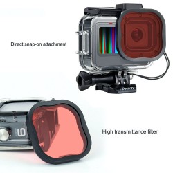 Wasserdichtes Gehäuse mit Filtern für GoPro Hero 9 - 10 - 11 - 12 - Schutzgehäuse